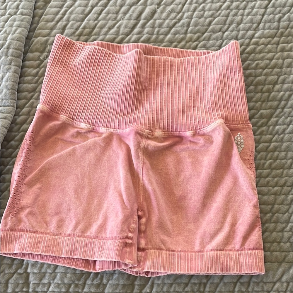 Free People Pink Athletic Shorts Lightweight Elastic Waist